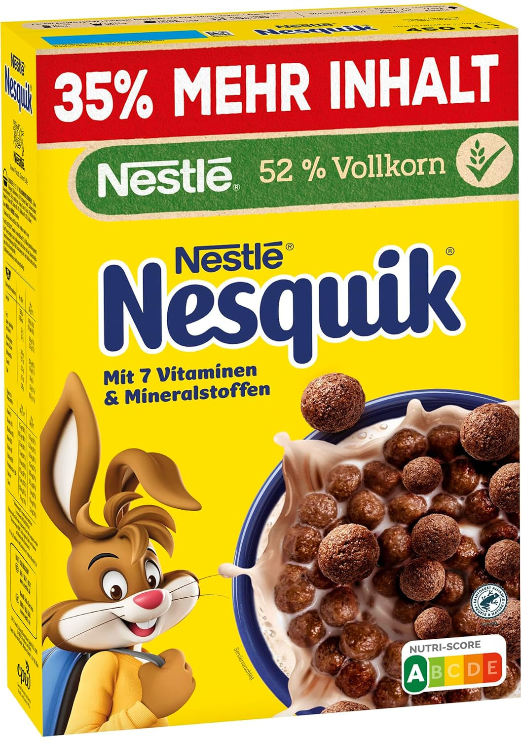 Nesquik Nestlé Nesquik Crunchy Breakfast, Céréales au chocolat et grains entiers, 1 paquet (1 x 330g)