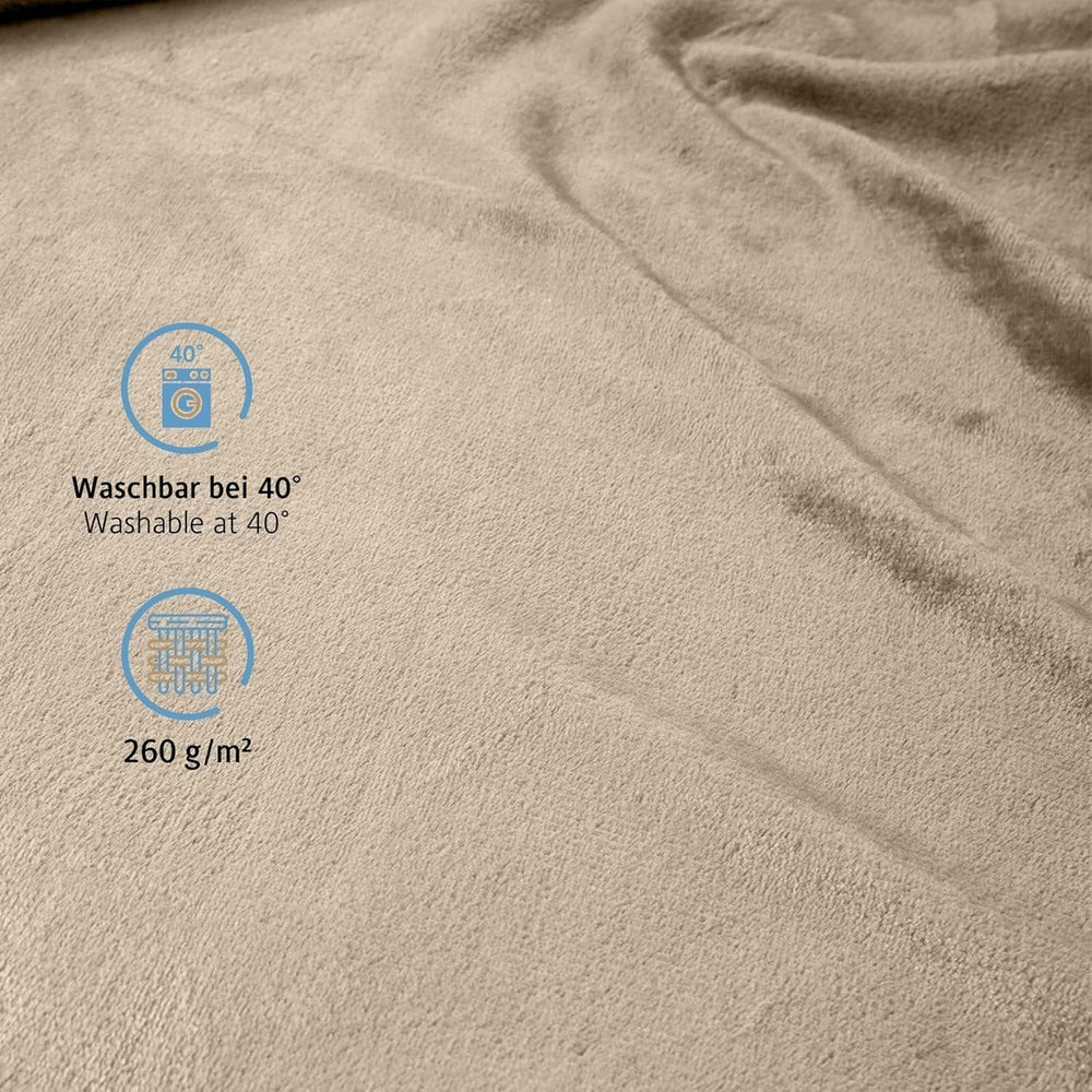 Couverture moelleuse Komfortec, couverture confortable, couverture polaire, certifiée Oeko-Tex, super douce, 150X200 Cm, 260 G/M², beige Lits et couvertures Besuche den Komfortec-Store