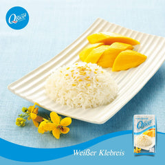 Q RIZ | Weißer Klebreis Langkorn en Thaïlande | Aromatisch mit klebriger Textur | Idéal pour les currys, sushis, mochi ou riz au lait 1 x 1 kg