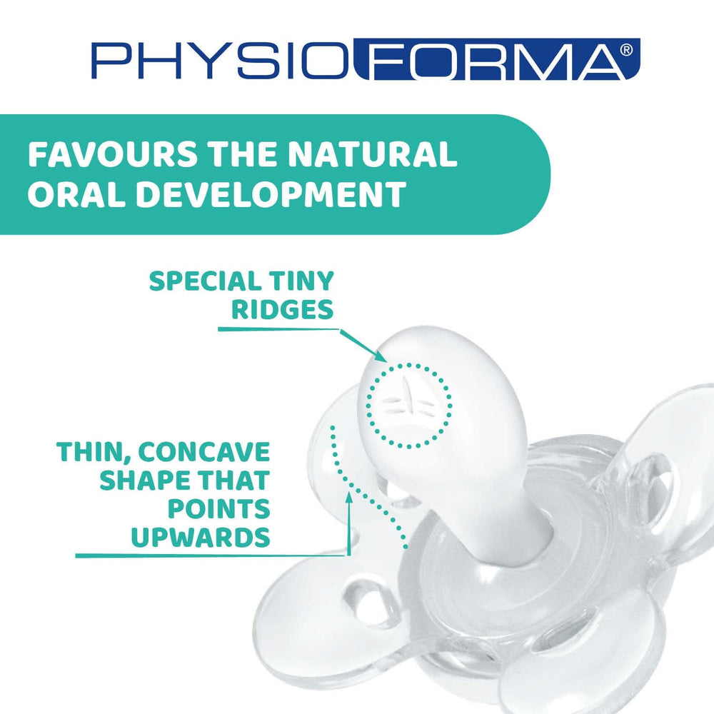 Chicco PhysioForma Comfort Sucette 6-16 mois, 1 pièce, Sucette avec tétine en silicone, soutient la respiration physiologique et favorise le développement buccal correct, Bleu