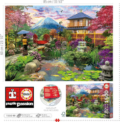 Educa - Puzzle de 1500 pièces pour adultes | Le jardin japonais. Dimensions : 85 X 60 cm. Comprend de la colle pour puzzle Fixpuzzle. Depuis 14 ans (19937) Puzzle Naty Shop