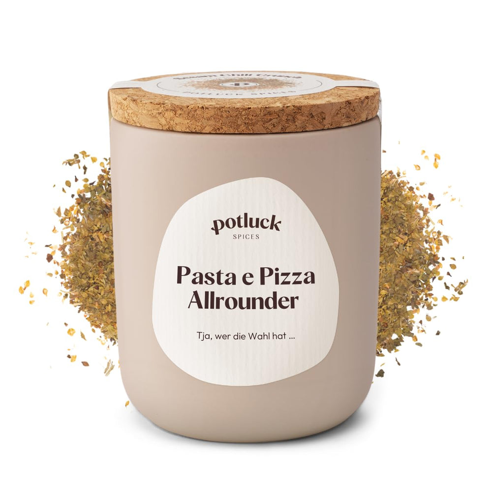 Repas-partage | Pâtes et pizza Kräuter | Gewürzzubereitung im Keramiktopf | 40g | Végétalien, sans gluten et avec des ingrédients naturels