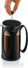 Cafetière Bodum Kenya - 1L / 8 tasses - Presse française manuelle en verre borosilicate et acier inoxydable - Passe au lave-vaisselle - Fabriquée au Portugal