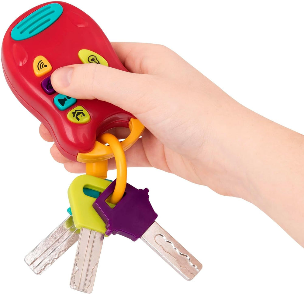 Battat toy key baby toy - Breloc colorat cu cheie de mașină cu lumină și sunete pentru copii de la 10 luni în sus Jucarii Bebe Naty Shop