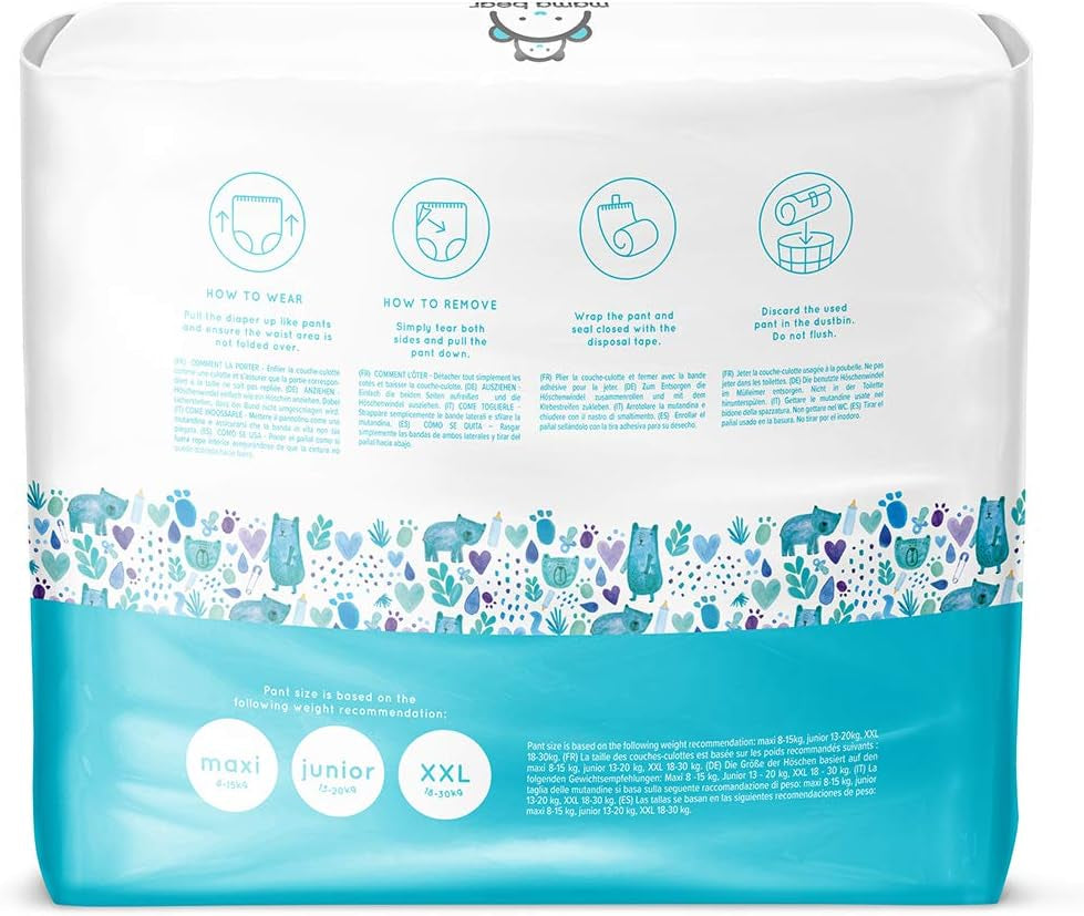 Marque Amazon : Couches Mama Bear Pull-Up XXL, taille 6 (18-30 kg), 72 pièces (2 paquets de 36)