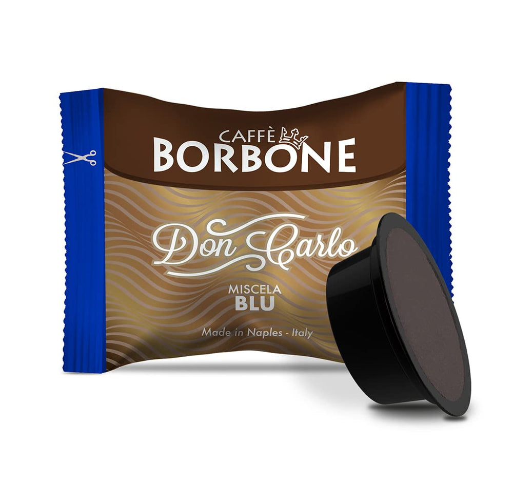 Caffè Borbone Kaffee Kapseln Don Carlo, Blue Mischung - 100 stück & Kaffee Kapseln Don Carlo, Rote Mischung - 100 stück - Compatible avec Kaffeemaschinen der Marke Lavazza®* A Modo Mio®*