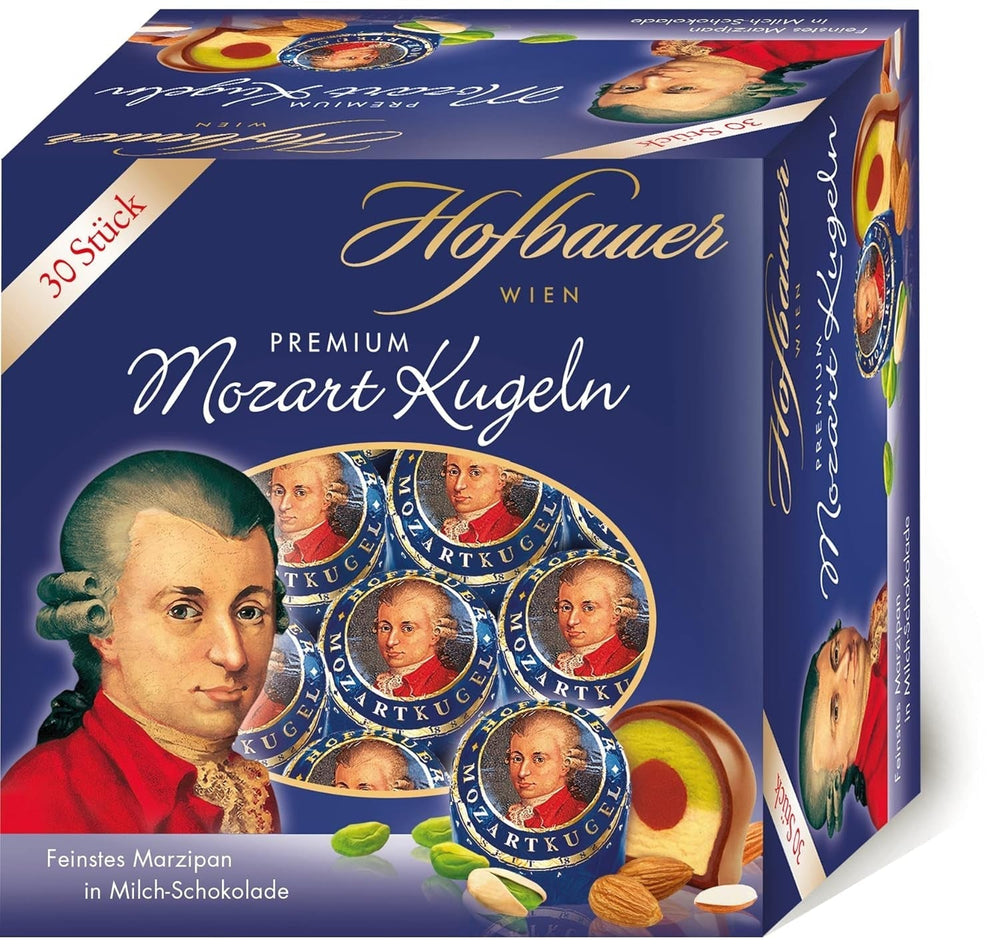 Hofbauer Vienna Mozart Balls, Boîte de chocolat au lait 600 grammes (30 pcs.) Naty Shop Boîte 30 pièces