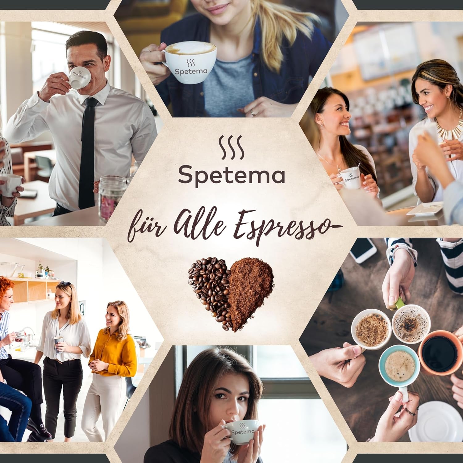 Barre à expresso Spetema Kaffeebohnen Ragazzi - 50 % Arabica et 50 % Robusta, intensité 8/10, Mittlere Röstung, Zartes Aroma & Dichtes Geschmackserlebnis, 1 kg.