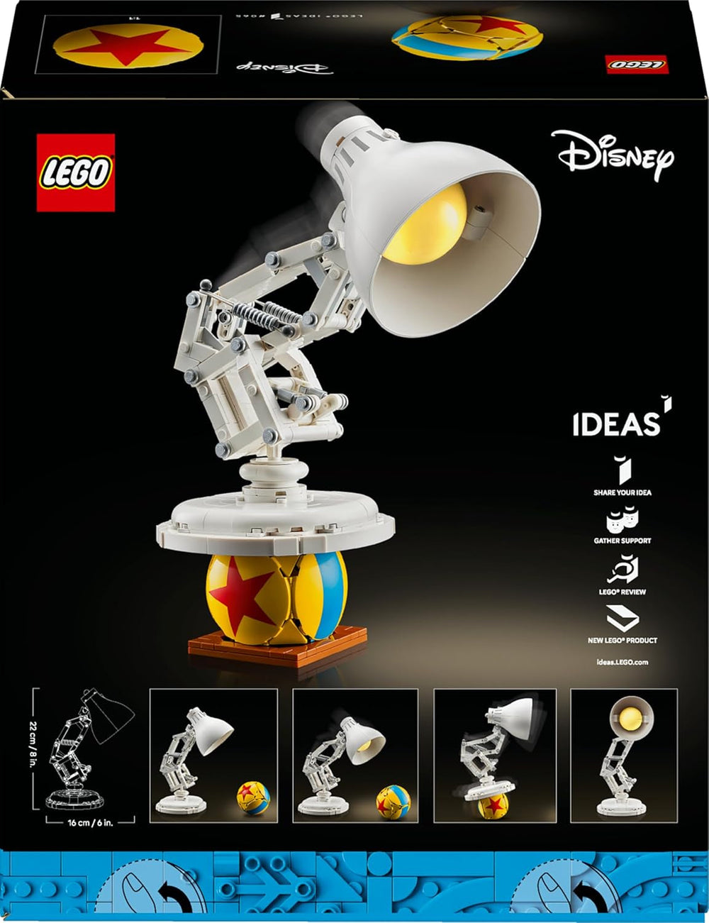 LEGO Ideas | Disney Pixar Set - Modellbau für Erwachsene - 3D Puzzle mit versteckten Filmreferenzen - DIY Schreibtisch Deko - Geschenkidee zum Vatertag für Sammler - 21357