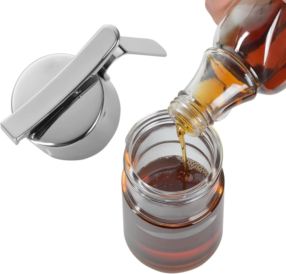 Distributeur de sirop/miel WMF Barista 240 ml, pot de conservation en verre et dépôt 1 l, hauteur 21,5 cm, pot de conservation avec couvercle, récipient à grains de café, pot de céréales, pot de conservation alimentaire avec grande ouverture de remplissage Boîtes de conservation alimentaire Naty Shop