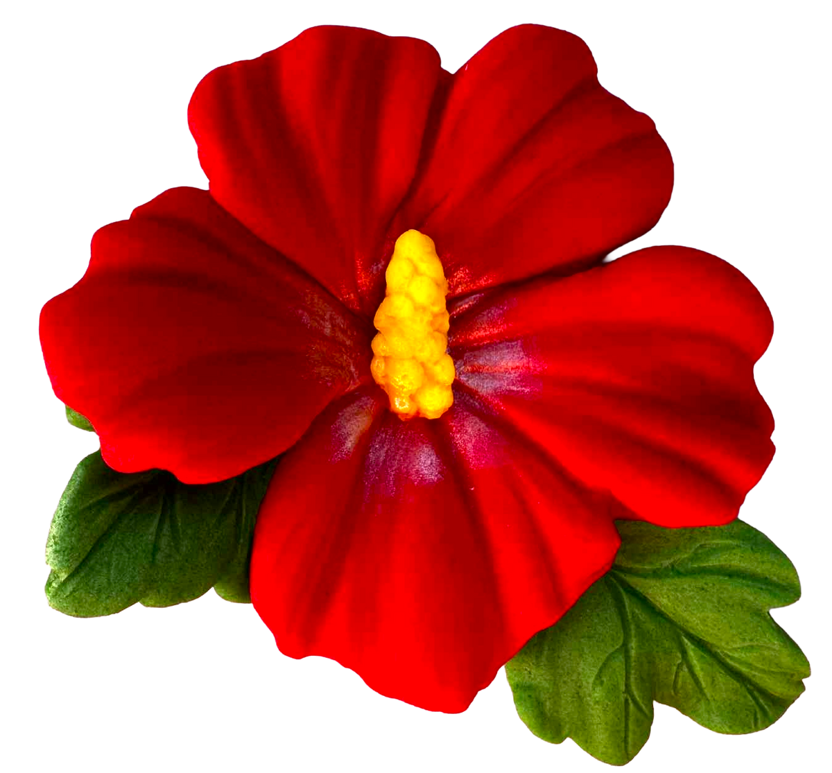 Fleur d'hibiscus comestible – décoration pour gâteaux 9,5 cm artisanale