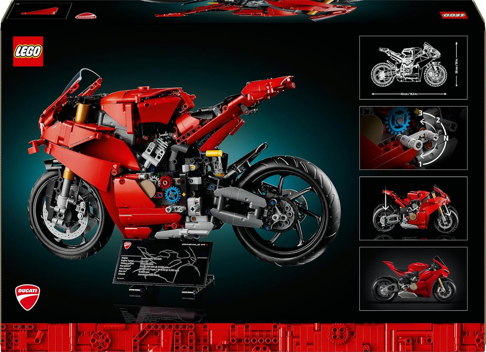 LEGO Technic Ducati Panigale V4 S Motorrad, baubares Motorradmodell, Bausets für Erwachsene, Männer und Frauen, ab 18 Jahren, Geschenkidee für Fans von Ducati und Motorrädern 42202