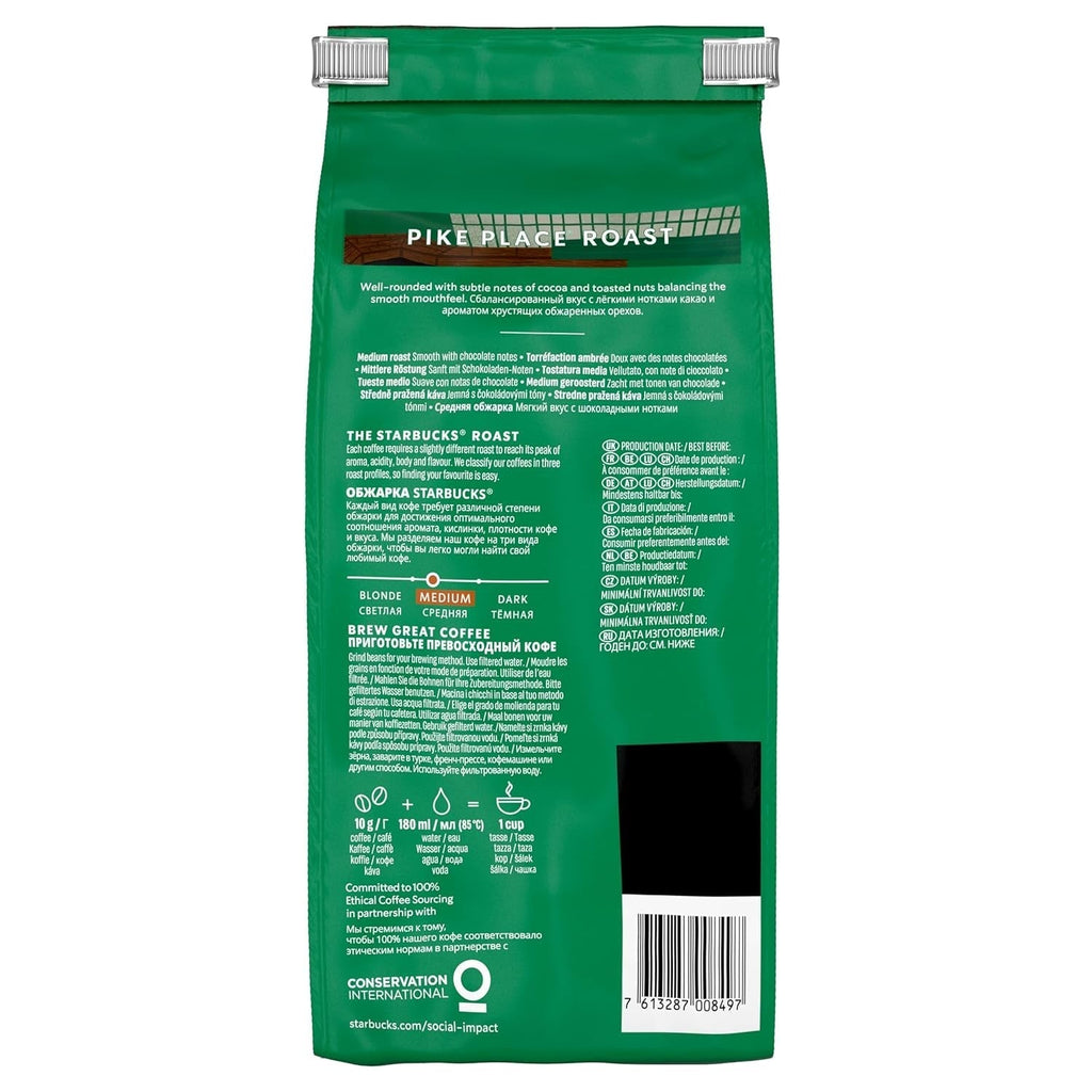STARBUCKS Pike Place Roast, prăjire medie, boabe de cafea întregi Cafea Naty Shop