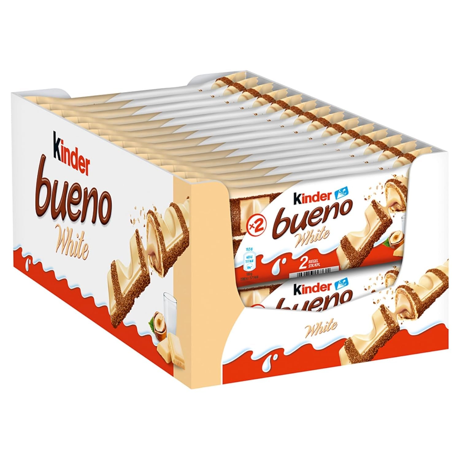Kinder Bueno Mini - Gaufrettes croquantes au chocolat, crème de lait et noisettes et chocolat au lait fin - Friandises de carnaval - 1 sachet de mini barres emballées individuellement (1 x 108 g)