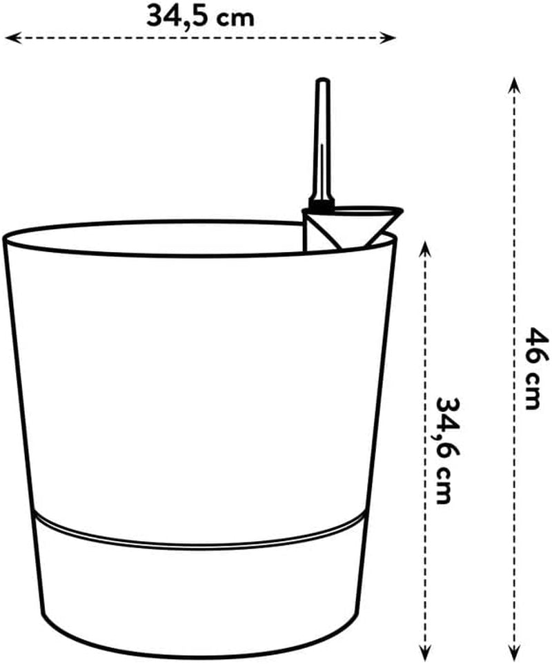 Ghiveci elho Greensense Aqua Care Round 35 cu rezervor de apă integrat - pentru interior și exterior - 100% plastic reciclat - Ø 34,5 x H 34,1 cm - Gri/Beton deschis