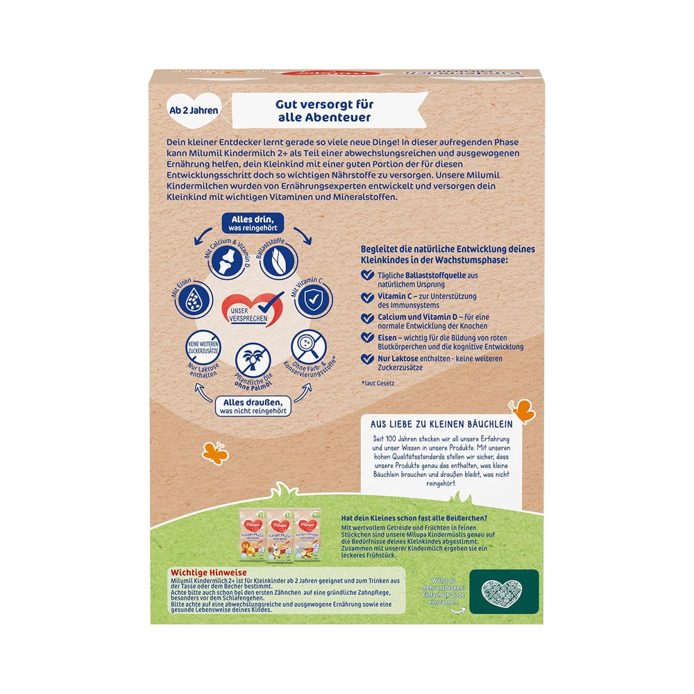 Milupa Milumil Lait de croissance 2+ - Dès 1 an - Pour les petits enfants en phase de croissance - 5 x 550 g