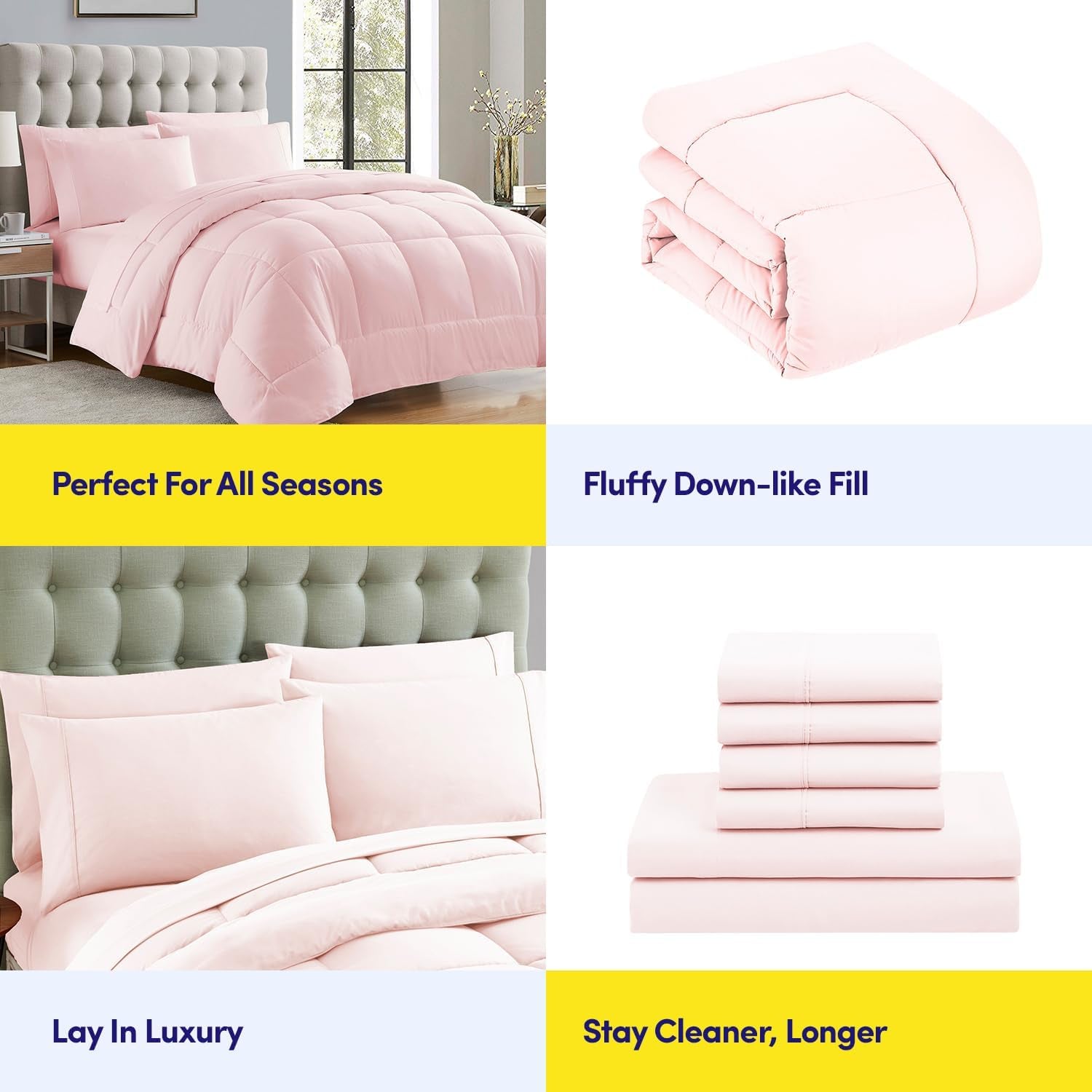 Sweet Home Collection Plapumă alternativă pentru toate anotimpurile, Căldură, Lux, Pluș, Loft, Microfibre, Umplutură, Lenjerie de pat, Full, Roșu deschis King Plapumi si pilote Naty Shop