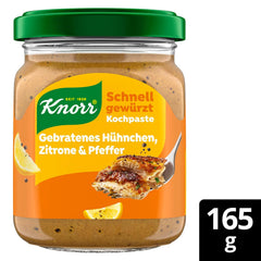 Knorr Schnell gewürzt Kochpaste Gebratenes Hühnchen, Zitrone & Pfeffer einfach & schnell für einen besonders intensifven, geballten Gesmack 165 g