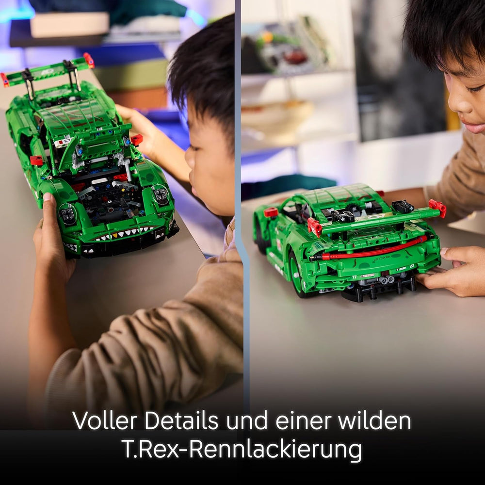 LEGO Technic Porsche 911 GT3 R Rexy AO Racing Rennwagen - Porsche Modellauto - Rennwagen zum Sammeln und Ausstellen - Porsche Modell Bauset ab 11 Jahren - Geschenk für Kinder & Autofans - 42224