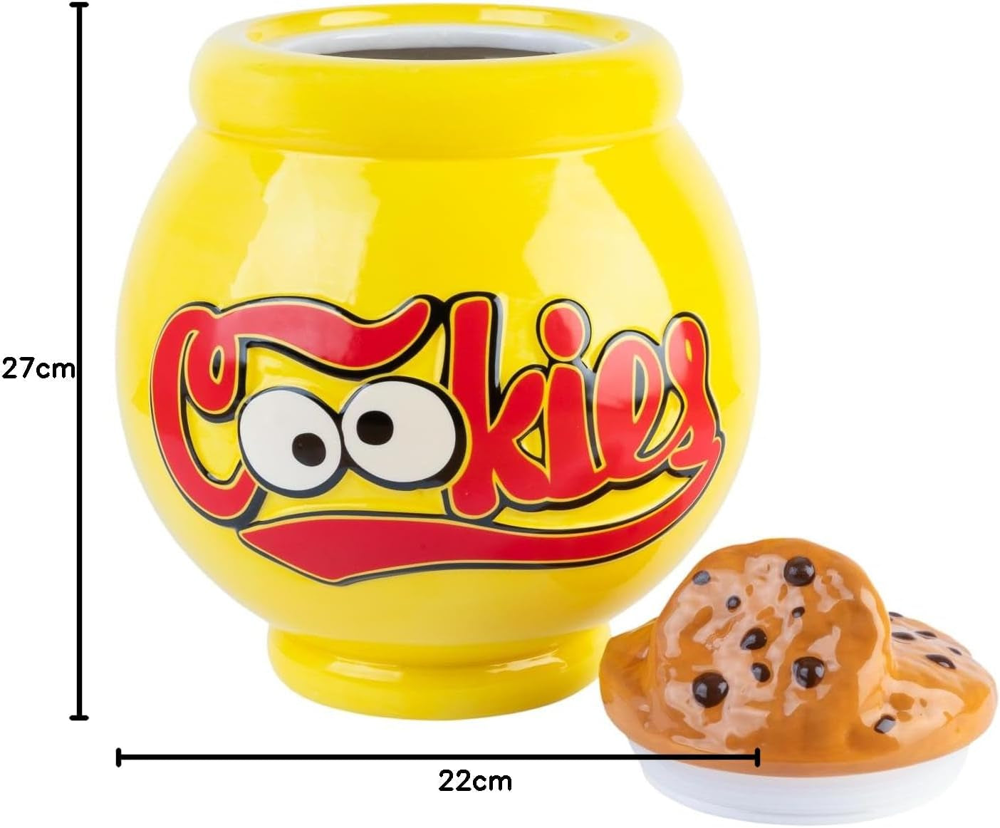 Grupo Erik Pot à biscuits en céramique Sesame Street Cookie Monster - Pot à biscuits avec couvercle Grand 21,0 x 27,0 x 22,0 cm Pot de conservation avec couvercle Marchandise officielle Sesame Street Boîtes de conservation alimentaires Naty Shop