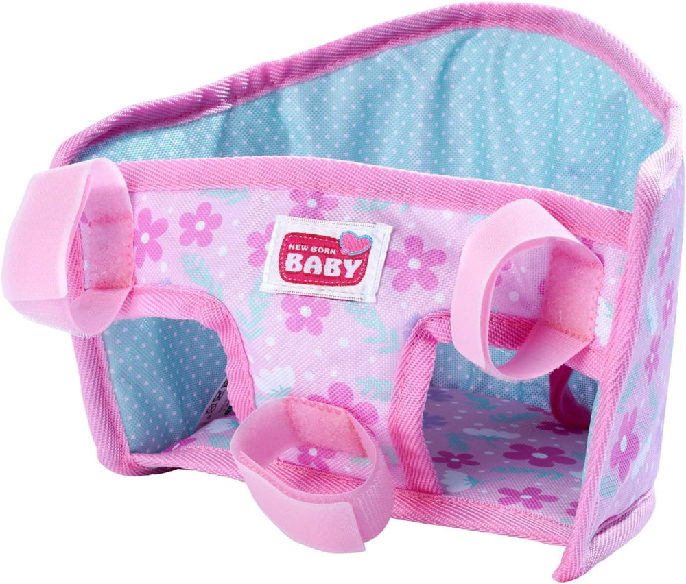 Simba 105560018 - Siège de vélo nouveau-né avec ceinture, accessoire de poupée, siège en tissu, ceinture de sécurité, guidon Velcro, pour poupées de 30 à 43 cm, à partir de 3 ans