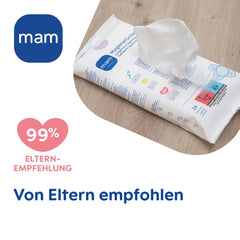 MAM Lot de 3 serviettes hygiéniques (3 x 24 pièces), lingettes nettoyantes pour dispositifs médicaux et accessoires pour bébé, serviettes hygiéniques antibactériennes et anti-virus