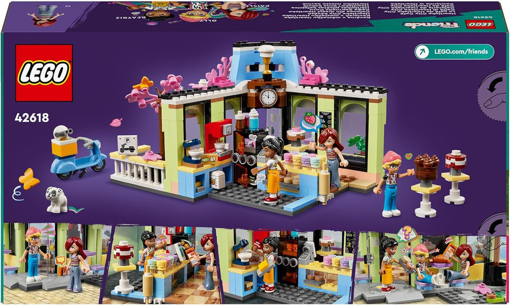LEGO Friends Heartlake City Café, jouet pour enfants, boulangerie jouet, idée cadeau pour filles et garçons à partir de 6 ans, lot de 3 figurines de jeu et figurine de chien 42618 Jeux de construction Besuche den LEGO-Store