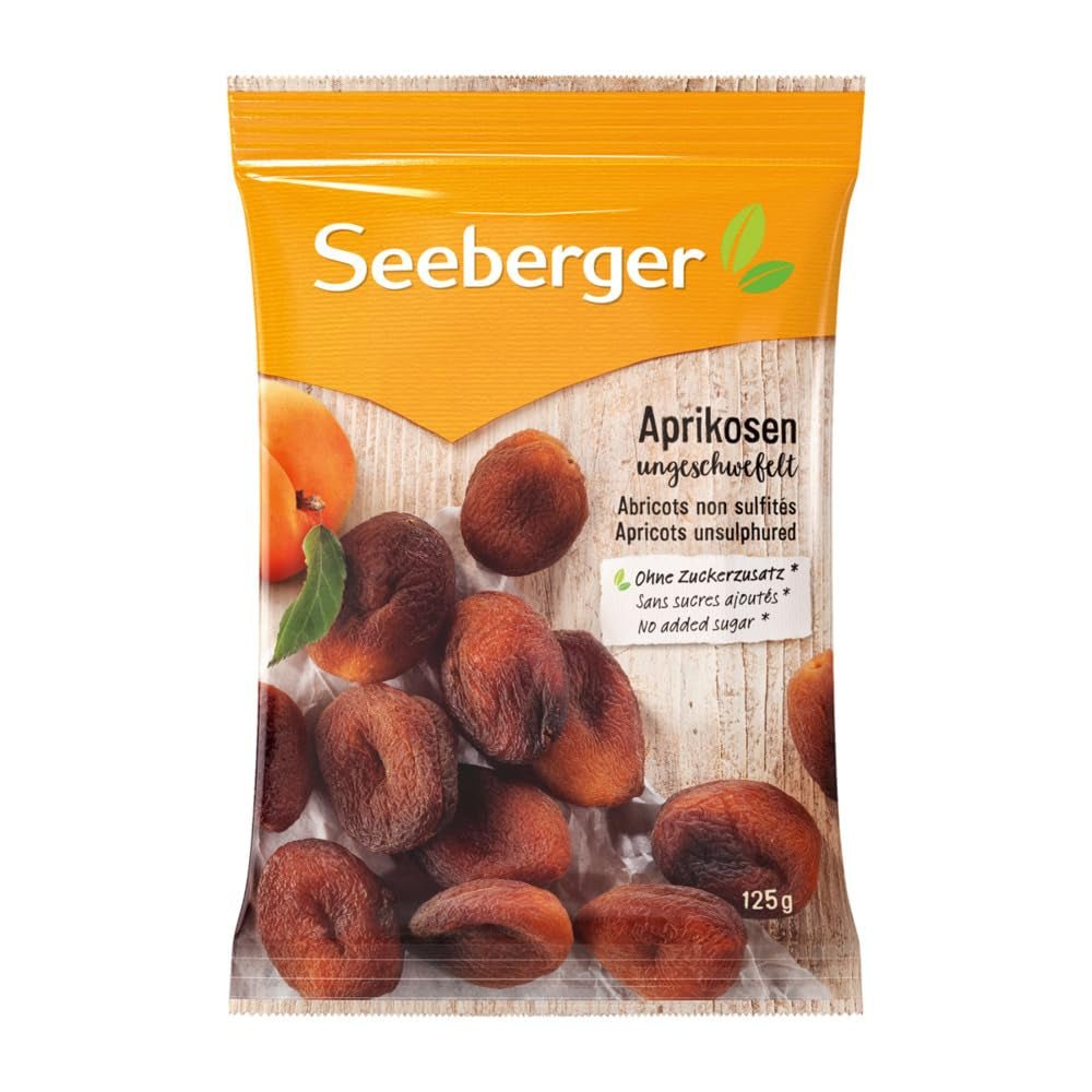 Abricots non sulfurés Seeberger : Abricots secs non traités au goût sucré et fruité - Sans sucre ajouté - Sans pépins, végétaliens (1 x 125 g) Naty Shop Produits déshydratés 125 g (lot de 13)