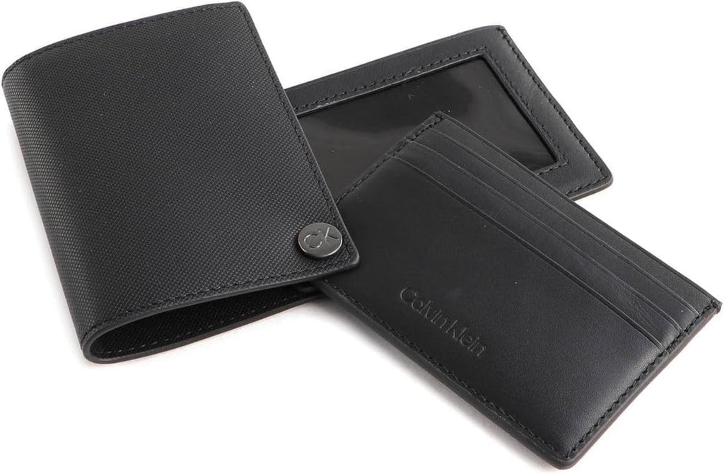 Calvin Klein CK CLEAN PQ COVERED CARDHOLDER Portofel pentru bărbați, negru (Ck Black), OS Portofel Barbati Naty Shop