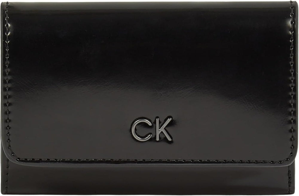 Calvin Klein doamnelor portofel Daily Trifold Zip Shiny Shiny Portofel Femei Naty Shop Negru (Ck Black) Os