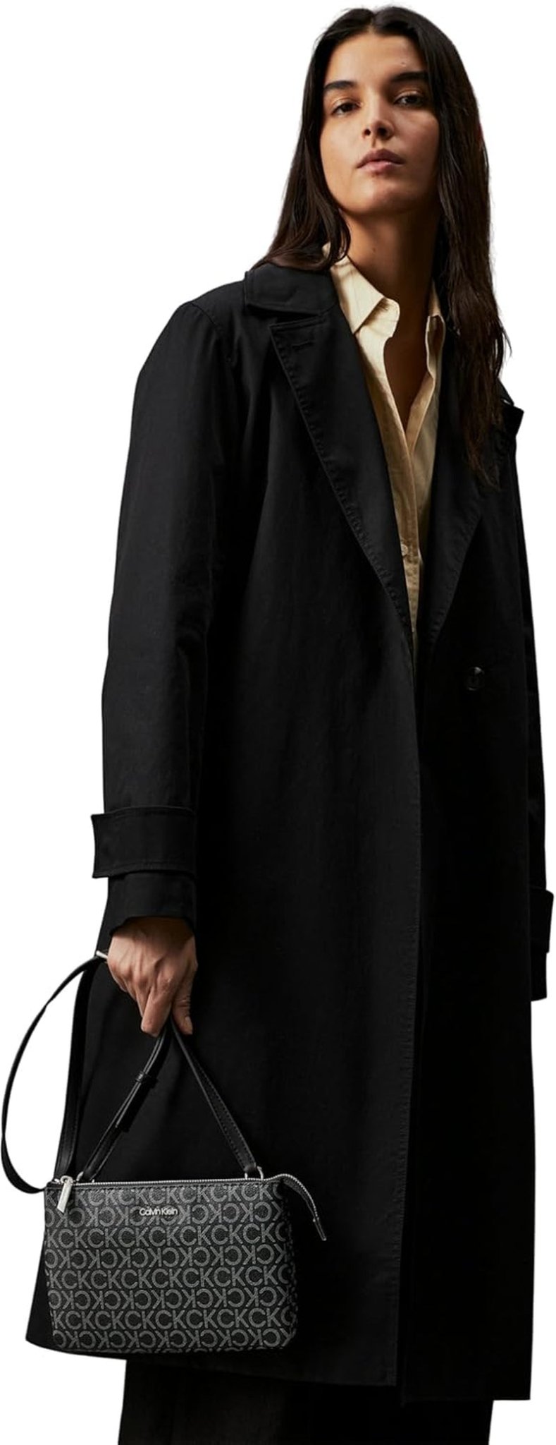 Calvin Klein Sac bandoulière femme Ck Must Klein, Noir (Black Mono), taille naturelle Sacs femme Naty Shop