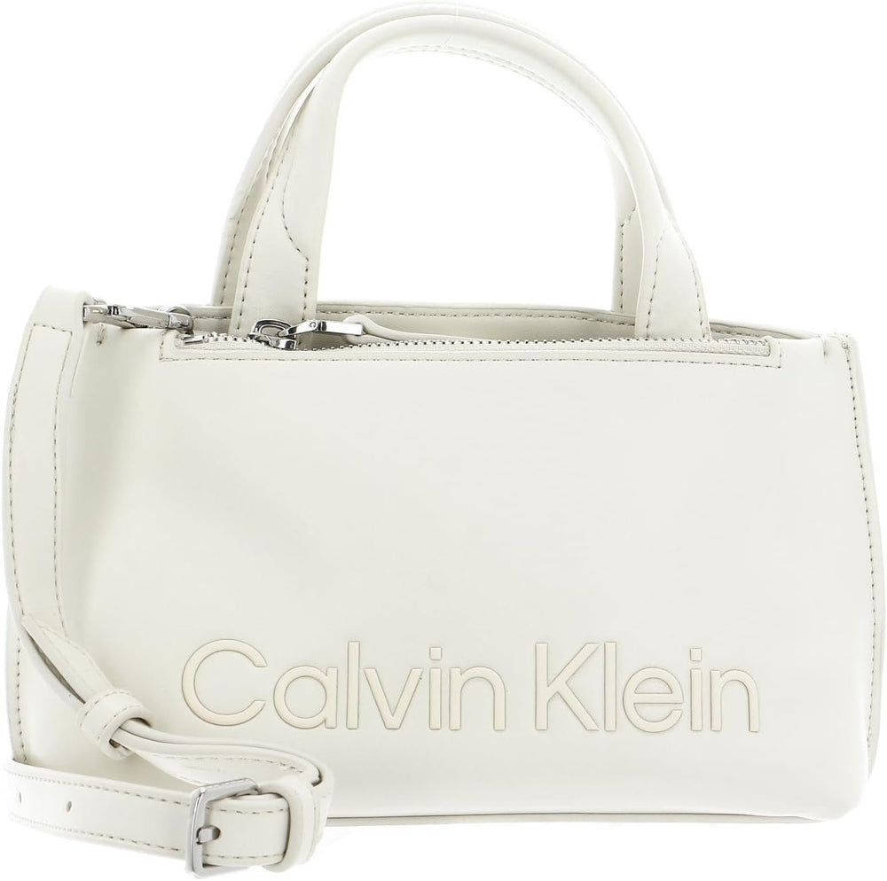Calvin Klein Ladies Ck Set Mini Tote K60k610167 Sac fourre-tout Femme Sacs Naty Shop Blanc (Dark Ecru)