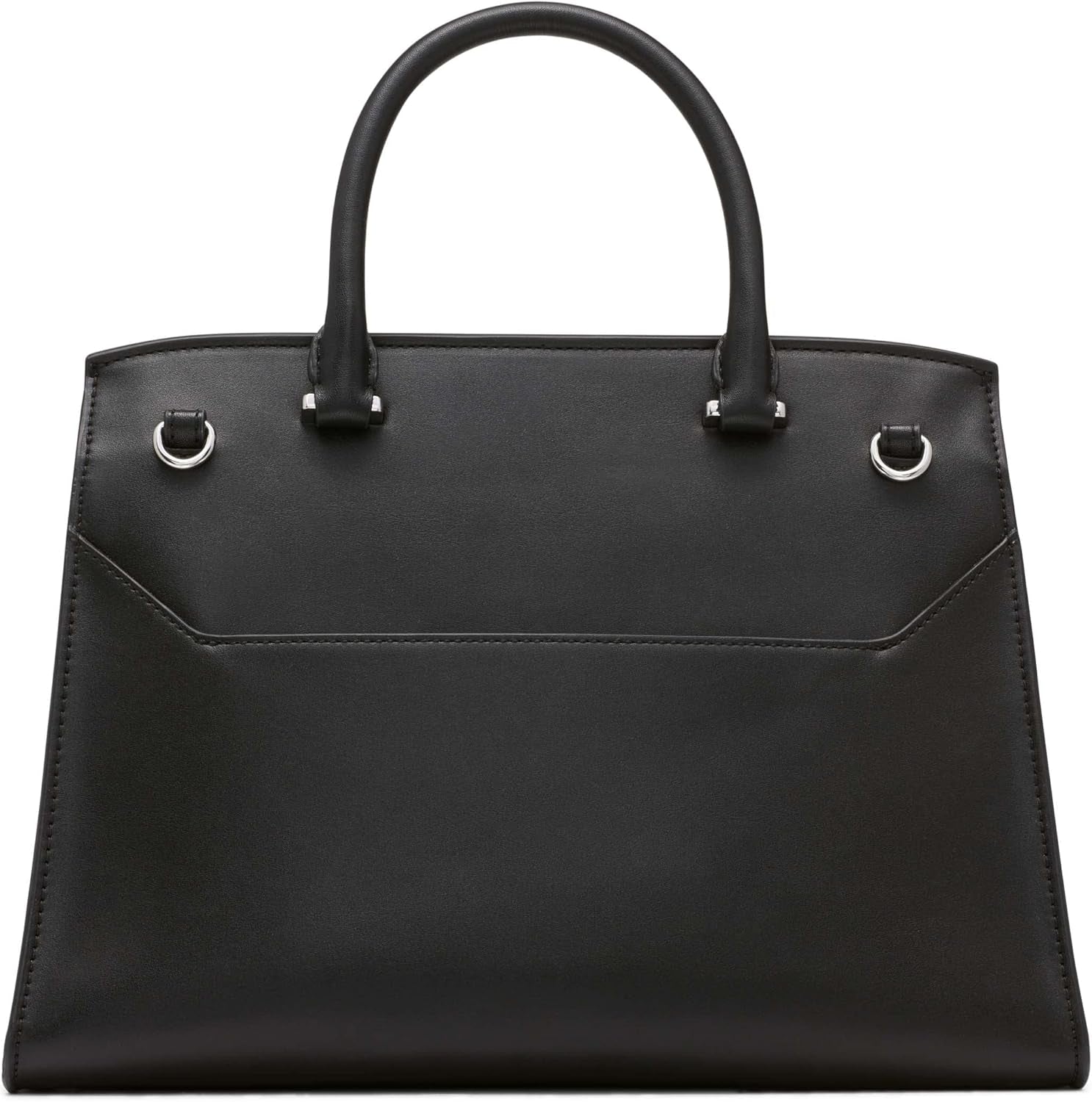 Calvin Klein Ladies Turn Lock Satchel - 2 en 1, Cuir Vegan, 3 Poches Becky Turnlock Sac à Bandoulière, Noir/Argent Sacs Femme Naty Shop