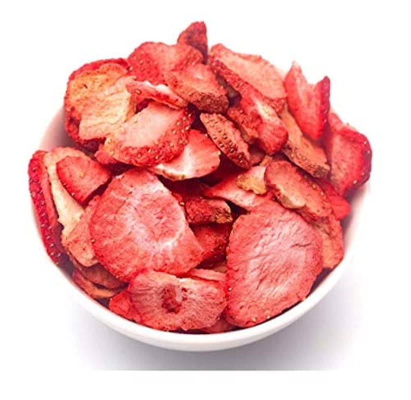 Fraises lyophilisées, 100g de fruits lyophilisés en tranches, non sucrés, chips de fraises fruitées, fraises séchées Produits déshydratés Naty Shop
