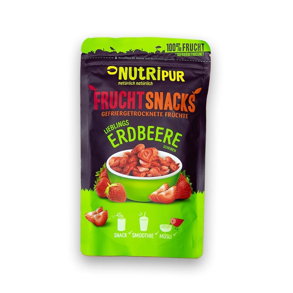 Fraises lyophilisées 300g : tranches de fraises séchées non sucrées - Fraises lyophilisées aux purs fruits, pleines de saveur : baies lyophilisées - Fruits secs NUTRIPUR Produits déshydratés Naty Shop 70 G (1 paquet) Fraises