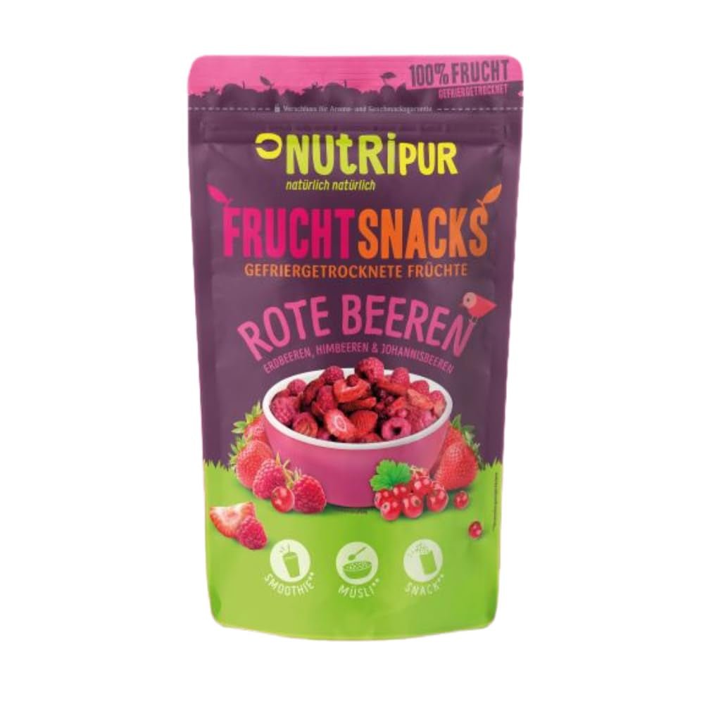 Fraises Lyophilisées 300g : Tranches de Fraises Séchées Non Sucrées - Fraises Lyophilisées aux Fruits Purs, Pleines de Saveur : Baies Lyophilisées - Fruits Secs NUTRIPUR Naty Shop Produits Déshydratés 100G (Pack de 1) Baies Rouges