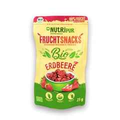 Fraises lyophilisées bio : 70g de fraises séchées pour smoothie bowls, muesli, porridge toppings - Baies lyophilisées sans sucre ajouté - Fraises lyophilisées - Fruits NutriPur Produits déshydratés Naty Shop Titre par défaut