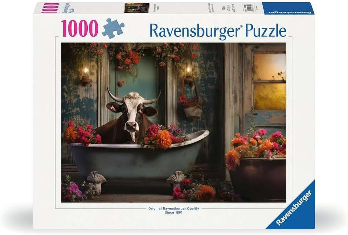 Ravensburger Puzzle 12000782 - Vaca în cadă - Puzzle de 1000 de piese pentru adulți și copii de la 14 ani, Puzzle Naty Shop Titlu implicit