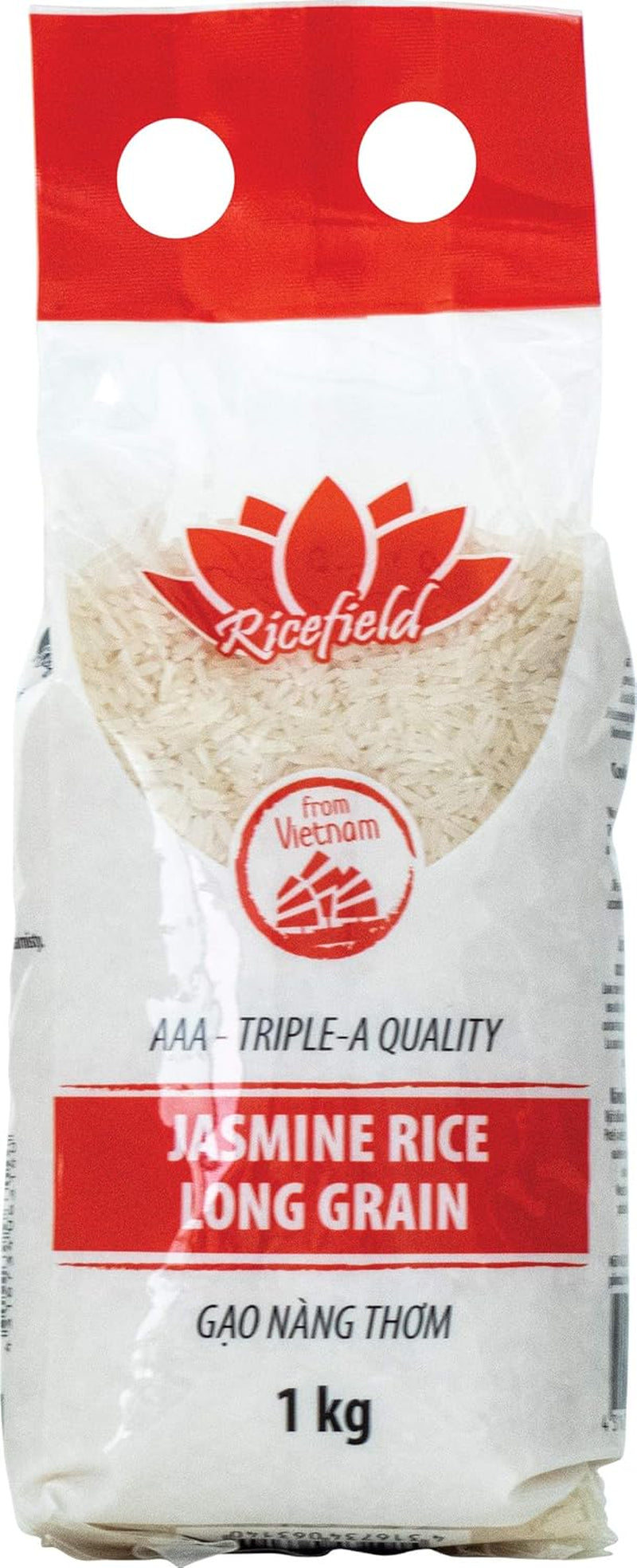 RICEFIELD Jasmin 100% riz à grains longs, 1 kg