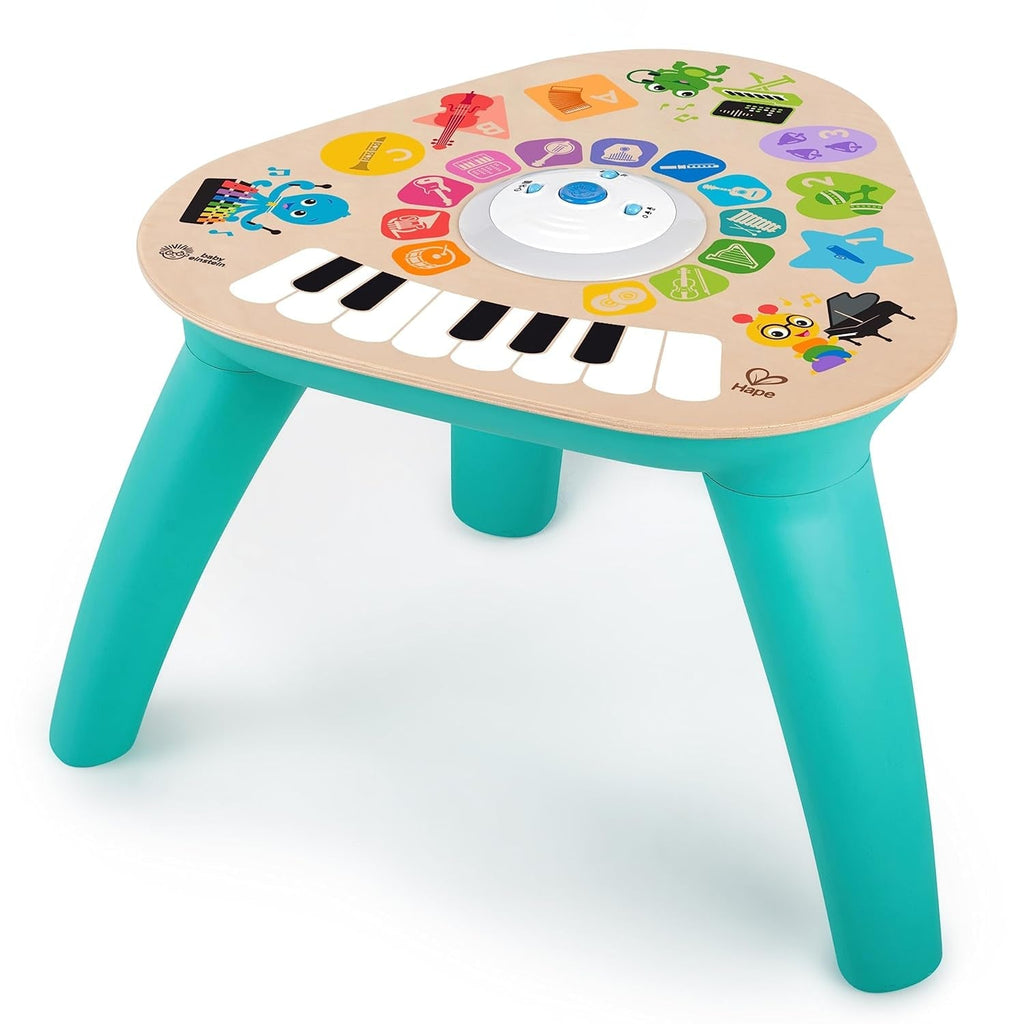 Baby Einstein, Hape, Clever Composer Tune Table Magic Touch Play Table, 22 instrumente muzicale, jucărie muzicală electronică din lemn, cub muzical și jucărie senzorială, copii de la 6 luni în sus Jucarii Bebe Naty Shop