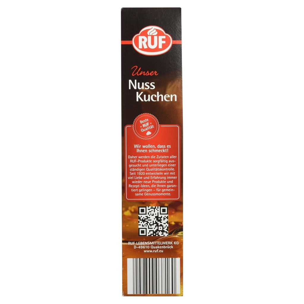 RUF Nusskuchen, Backmischung Mit Schneller Und Einfacher Zubereitung, Nussig Und Locker Mit Glasur, Als Grundlage Für Rüblikuchen, Vegan, 1 X 520G Naty Shop