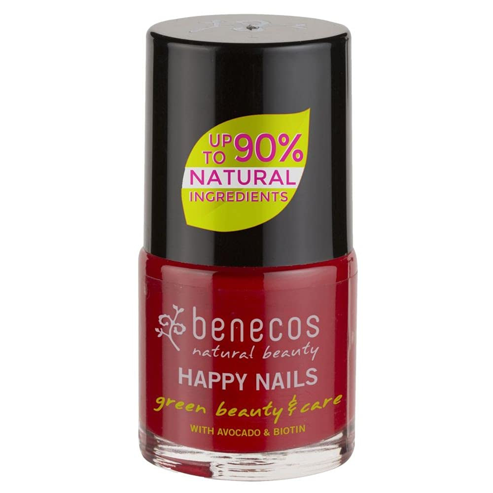 Benecos 20-Free vernis à ongles végétalien, rouge vintage - vernis à ongles à base de plantes - séchage rapide et longue durée - perméable à l'eau - enrichi en biotine - 5 ml