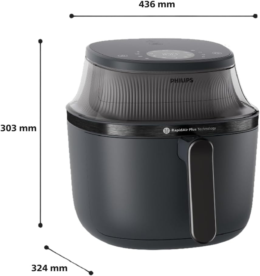 Philips Airfryer 3000 Series 6,2 L, Fenêtre de cuisson, 16 fonctions de cuisson en 1, Technologie Rapidair plus, Élimination des graisses, Application de recettes Homeid Appliances Naty Shop