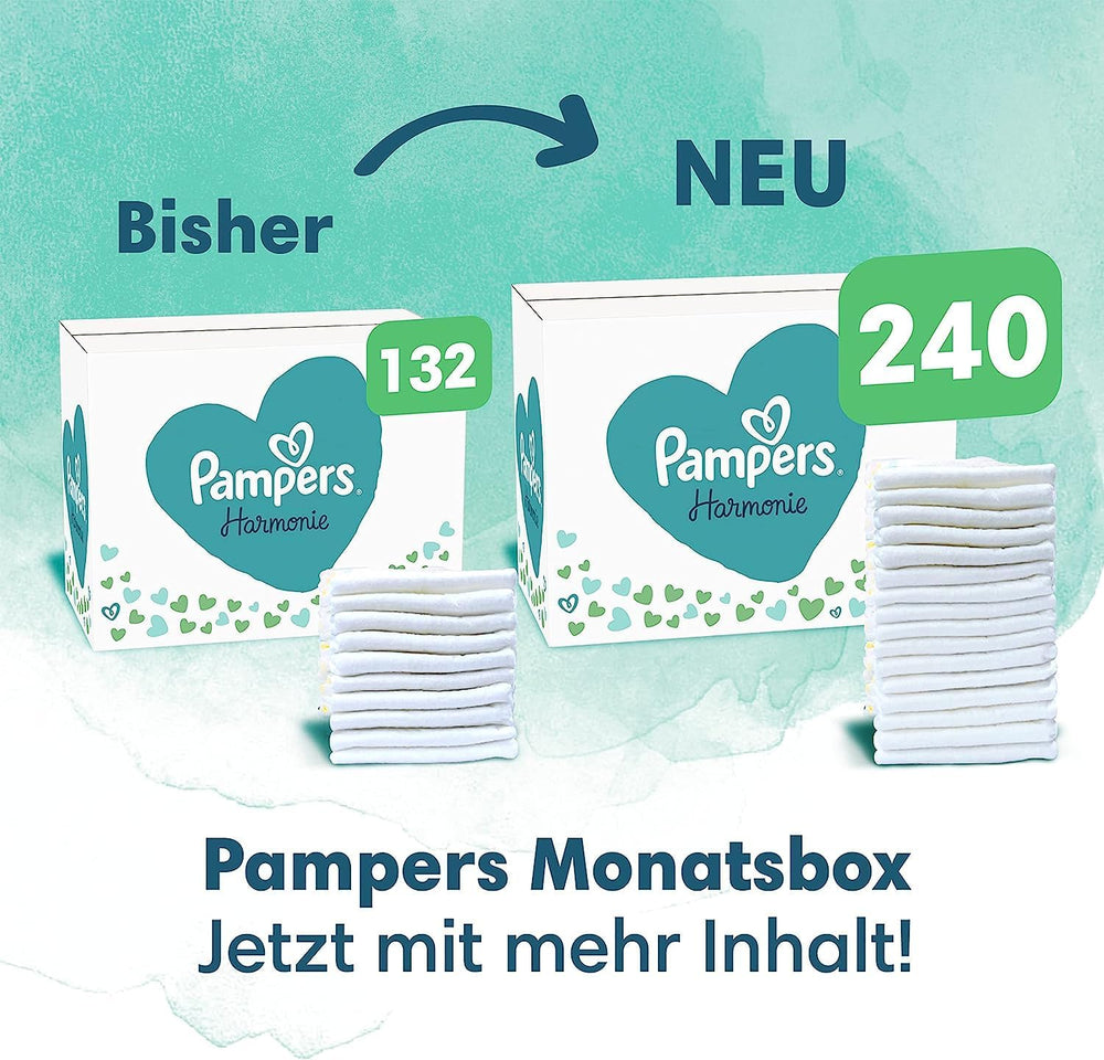 Ensemble de couches Harmonie Baby taille 2 (4-8 kg, 240 pièces) BOITE MENSUELle et Harmonie Aqua Baby Wet Wipes Box 720 Wipes (15 x 48), Baby Essentials