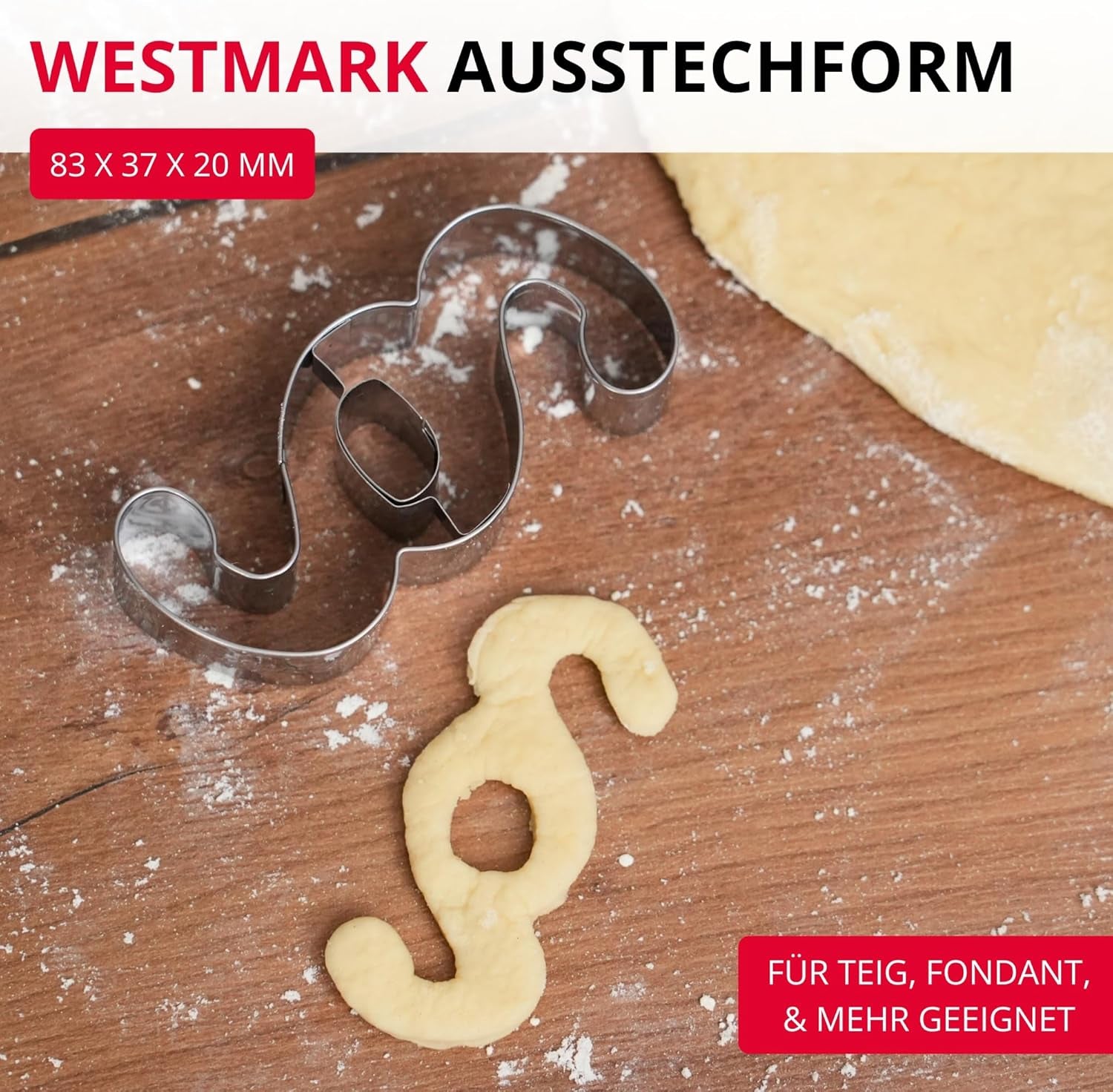 Westmark Emporte-pièce en forme de paragraphe – Emporte-pièces en acier inoxydable pour avocats et professionnels du droit – Forme précise pour pâte, fromage, légumes et décorations de fête, 8 cm