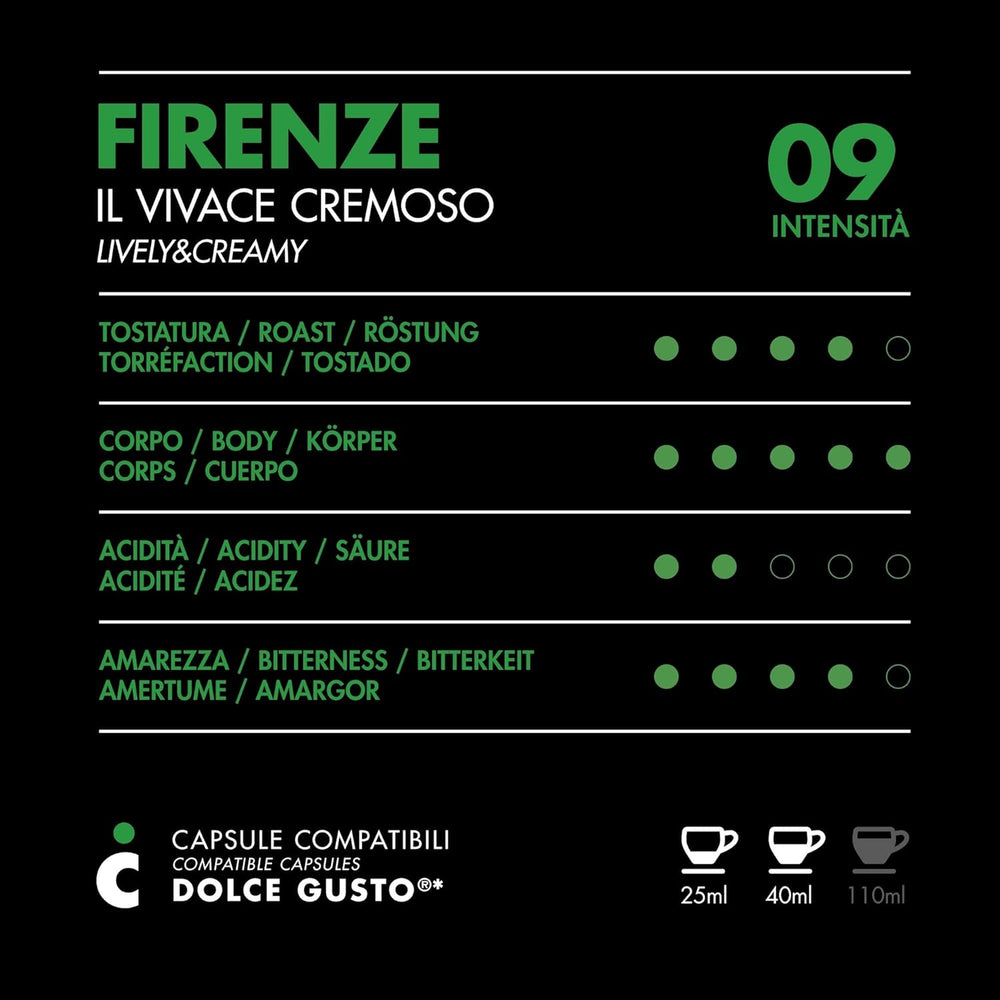 Nescafè Dolce Gusto, 96 capsules de café avec le système Nescafè-Dolce-Gusto compatible - Il Caffè Italiano - Mélange de Florence, Intensité 9