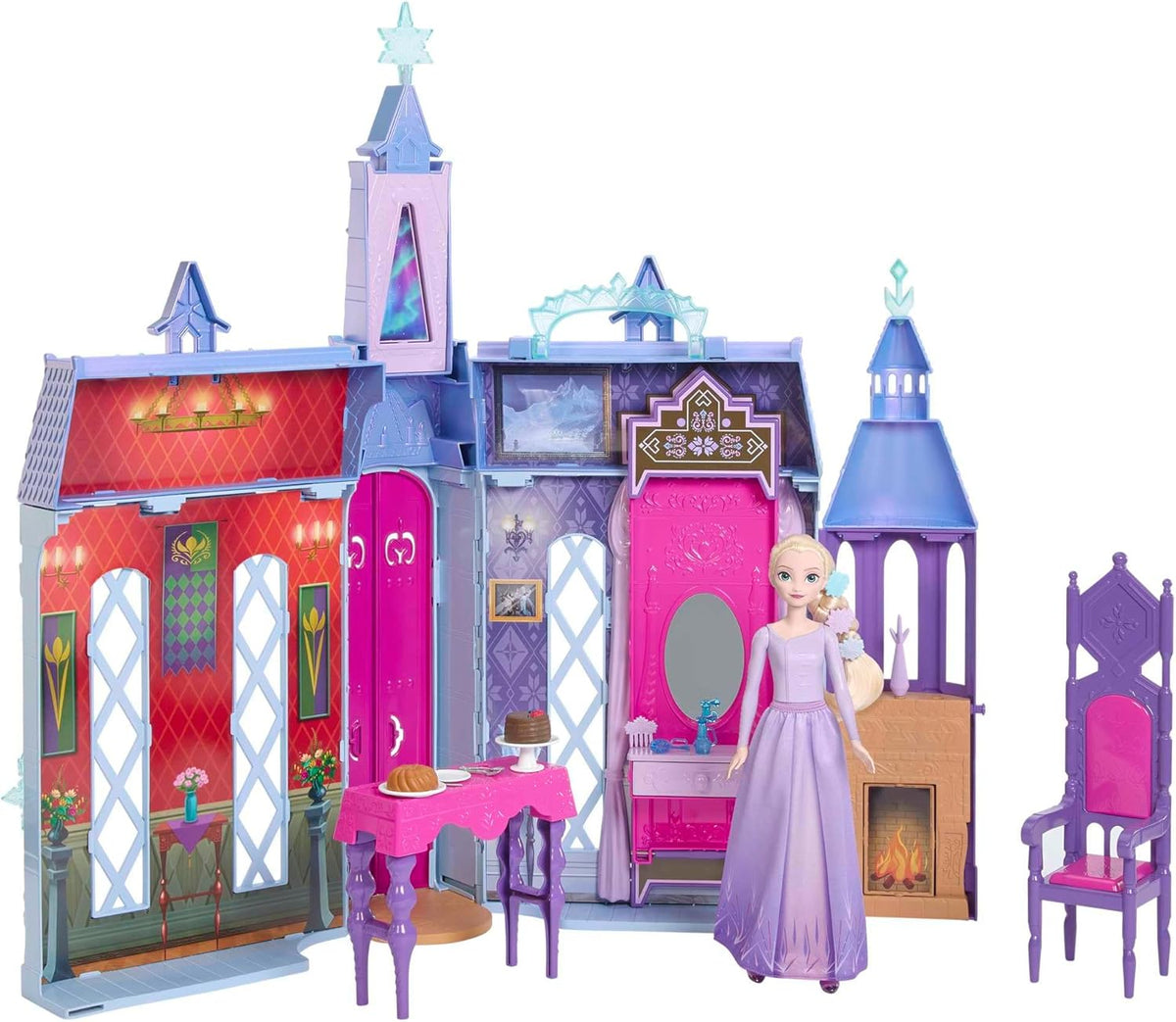 Mattel DISNEY Die Eiskönigin 2 Anna-Modepuppe - beweglich, Reiseoutfit, abnehmbarer Umhang, kämmbare Haare, für Kinder, alle Puppen separat erhältlich, HLW50, Black-purple
