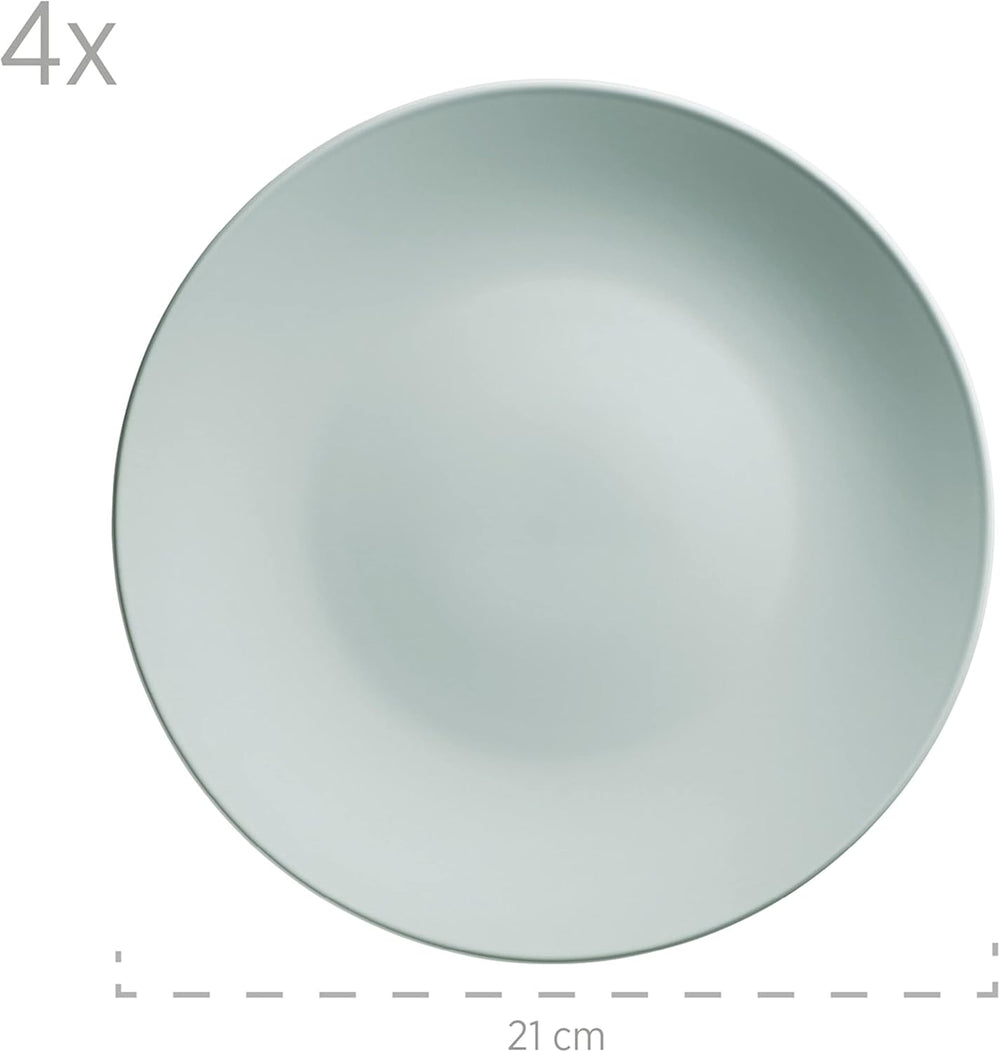 MÄSER Pastel Selection, Modernes Geschirr Set für 4 Personen, 16-teiliges Kombiservice en Keramik, Steinzeug, Turquoise-Grün