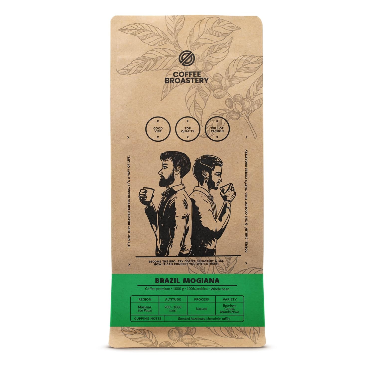 Lot de café en grains 2x1kg 2000g | Brésil Mogiana | Café brésilien | Café spécial | Fraîchement frit | Torréfacteur artisanal