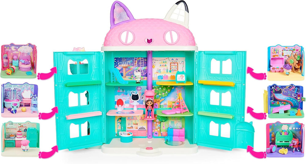Chambre Deluxe Gabby's Dollhouse, salle de jeux Purr-Ific, salle de jeux avec voiture jouet Carlita, 2 meubles et 2 boîtes surprises avec accessoires, convient aux maisons de poupées à partir de 3 ans Naty Shop